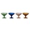 Hello Honey 4-Piece Embossed Stemmed Coupe Glass Set, Multicolor